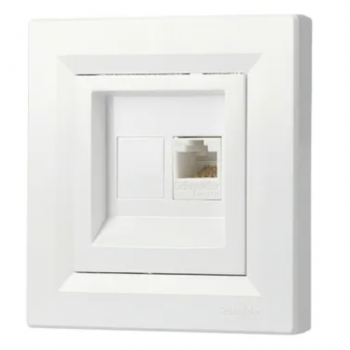 Preview: Schneider Asfora -Netzwerkdose - ISDN-Dose CAT5e 1xRJ45